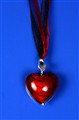Halsband Glashjärta Rött organzaband.jpg